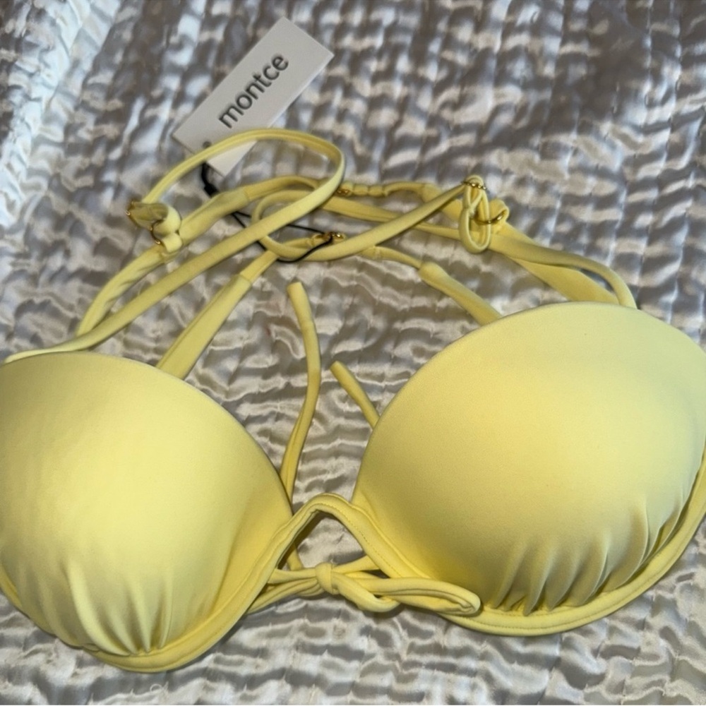 NWT Montce Elany Bikini Top Pastel Yellow Size M Sold Out - Picture 14 of 14